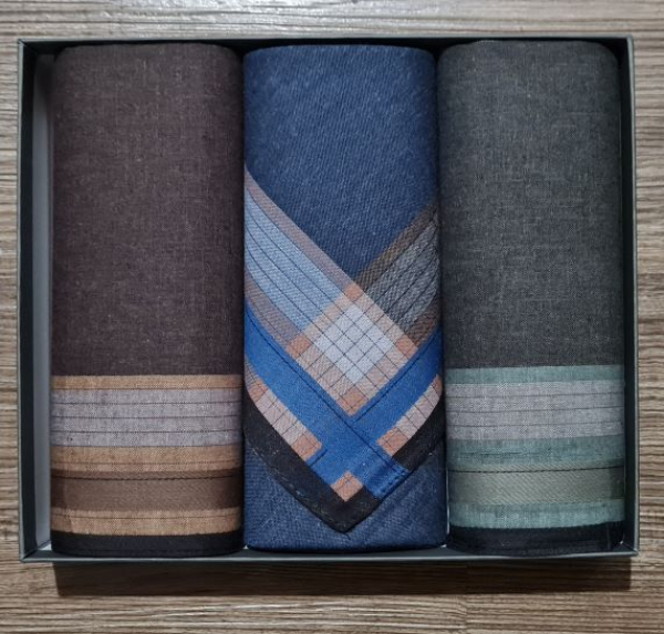 Hochwertiges Stofftaschentuch 3er Set Sören, ideal als personalisiertes Geschen